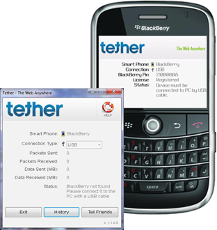 Tether BlackBerry to laptop