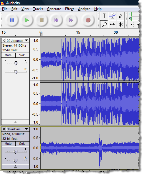 audacity merge tracks