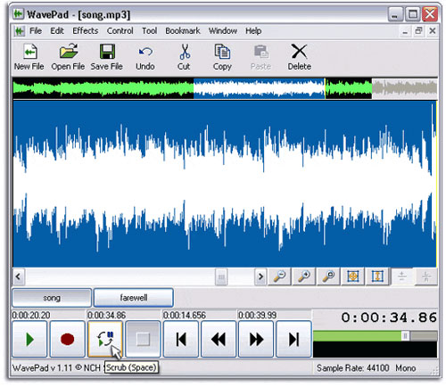 Edit audio with WavePad