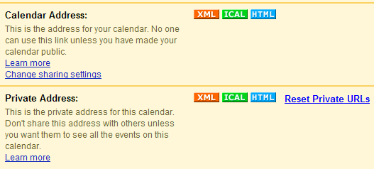 Google Calendar Settings