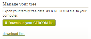 Download GEDCOM file from Ancestry.com to your computer