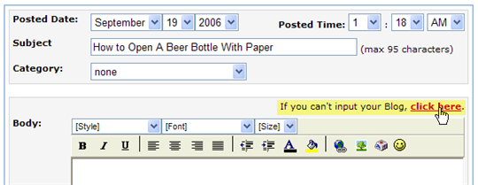 MySpace error message