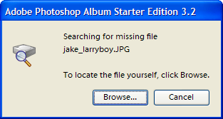 Photoshop Album Browse Missing