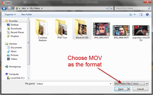 how to edit mov files on windows 7
