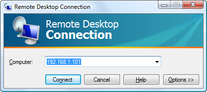 Remote Desktop connect screen