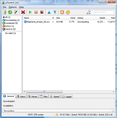 When it reaches 100% you can play the file from the location you selected at the time you added the torrent to uTorrent.