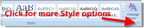 Display Word 2007 Styles